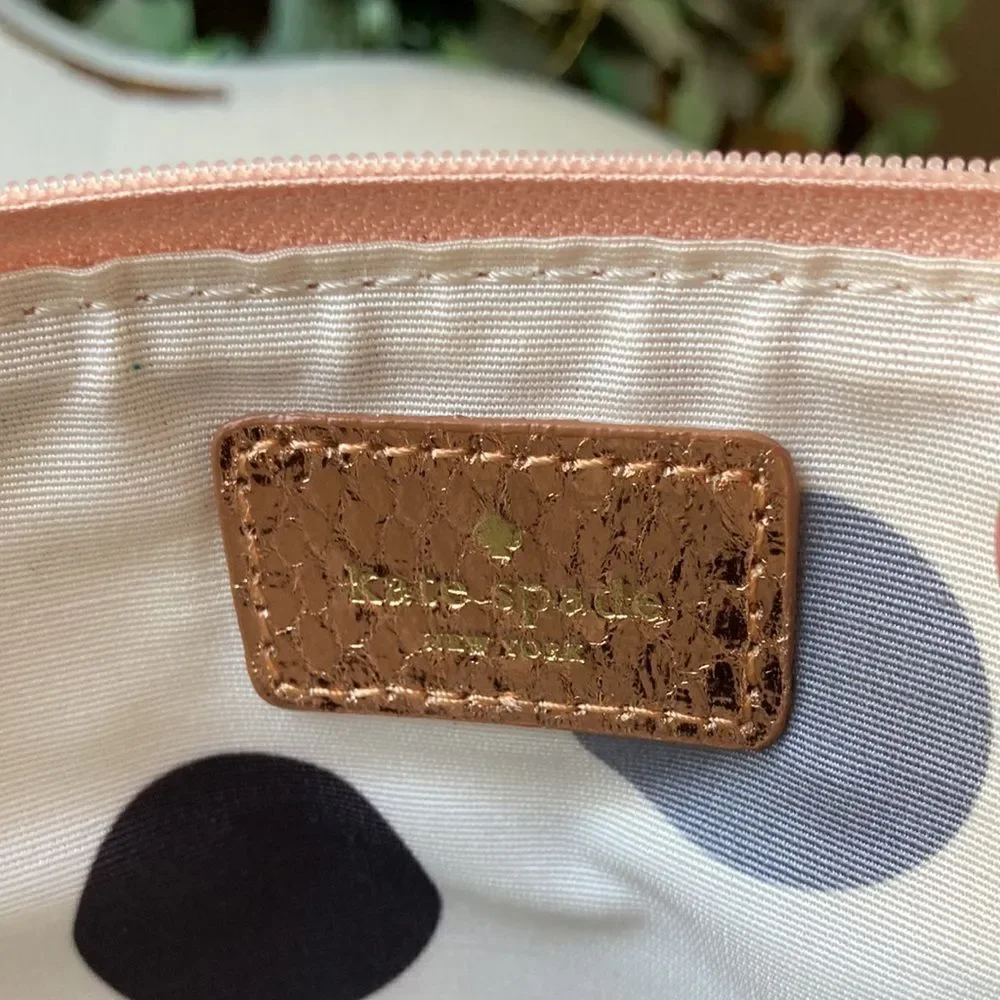 Kate Spade Foiled Again “Gia” Rose Gold Clutch NWNT